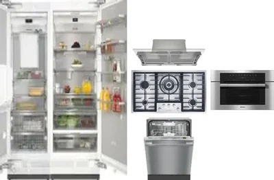 6 Piece Package Includes Refrigerator, Freezer, Cooktop, Wall Oven, Hood And Dishwasher