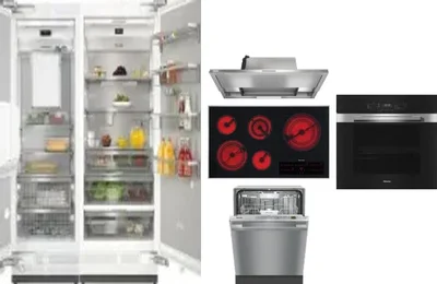 6 Piece Package Includes Refrigerator, Freezer, Cooktop, Wall Oven, Hood And Dishwasher