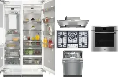 6 Piece Package Includes Refrigerator, Freezer, Cooktop, Wall Oven, Hood And Dishwasher