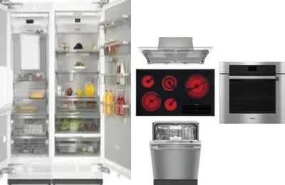 6 Piece Package Includes Refrigerator, Freezer, Cooktop, Wall Oven, Hood And Dishwasher
