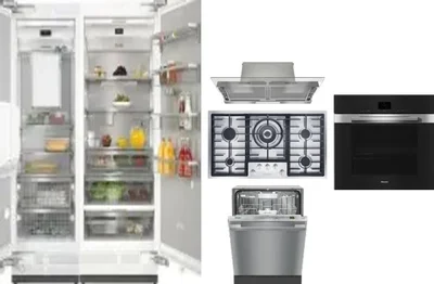 6 Piece Package Includes Refrigerator, Freezer, Cooktop, Wall Oven, Hood And Dishwasher