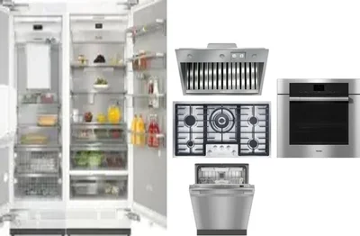 6 Piece Package Includes Refrigerator, Freezer, Cooktop, Wall Oven, Hood And Dishwasher