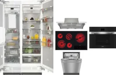 6 Piece Package Includes Refrigerator, Freezer, Cooktop, Wall Oven, Hood And Dishwasher