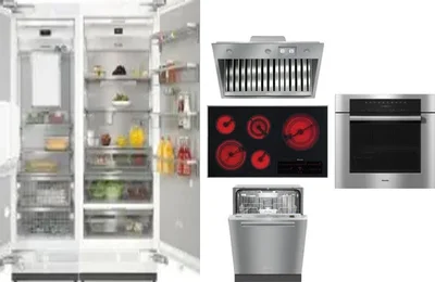 6 Piece Package Includes Refrigerator, Freezer, Cooktop, Wall Oven, Hood And Dishwasher
