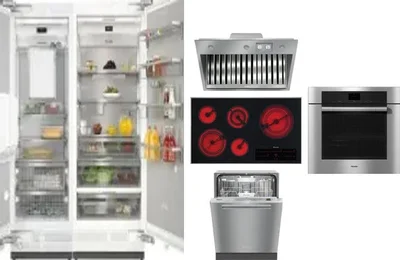 6 Piece Package Includes Refrigerator, Freezer, Cooktop, Wall Oven, Hood And Dishwasher