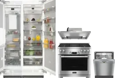 5 Piece Package Includes Refrigerator, Freezer, Range, Hood And Dishwasher
