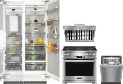 5 Piece Package Includes Refrigerator, Freezer, Range, Hood And Dishwasher