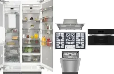 6 Piece Package Includes Refrigerator, Freezer, Cooktop, Wall Oven, Hood And Dishwasher