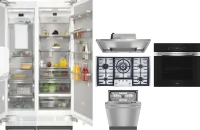 6 Piece Package Includes Refrigerator, Freezer, Cooktop, Wall Oven, Hood And Dishwasher