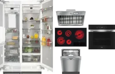 6 Piece Package Includes Refrigerator, Freezer, Cooktop, Wall Oven, Hood And Dishwasher