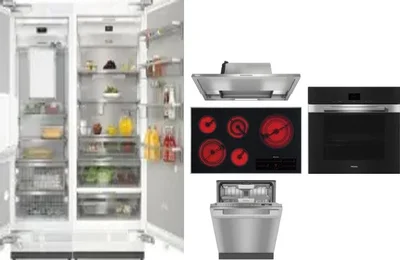 6 Piece Package Includes Refrigerator, Freezer, Cooktop, Wall Oven, Hood And Dishwasher