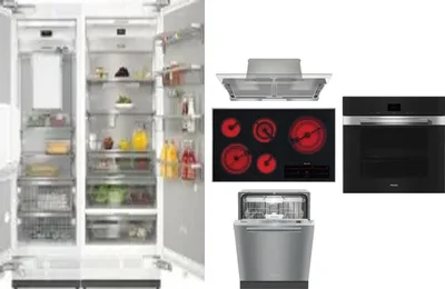 6 Piece Package Includes Refrigerator, Freezer, Cooktop, Wall Oven, Hood And Dishwasher
