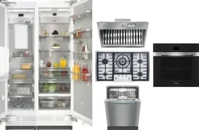6 Piece Package Includes Refrigerator, Freezer, Cooktop, Wall Oven, Hood And Dishwasher