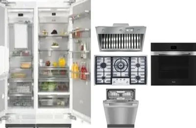 6 Piece Package Includes Refrigerator, Freezer, Cooktop, Wall Oven, Hood And Dishwasher