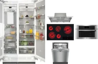 6 Piece Package Includes Refrigerator, Freezer, Cooktop, Wall Oven, Hood And Dishwasher