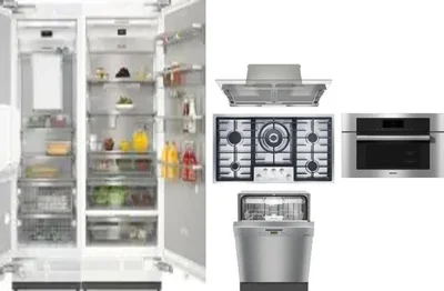 6 Piece Package Includes Refrigerator, Freezer, Cooktop, Wall Oven, Hood And Dishwasher