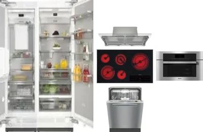 6 Piece Package Includes Refrigerator, Freezer, Cooktop, Wall Oven, Hood And Dishwasher