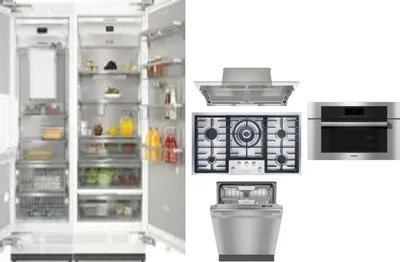 6 Piece Package Includes Refrigerator, Freezer, Cooktop, Wall Oven, Hood And Dishwasher
