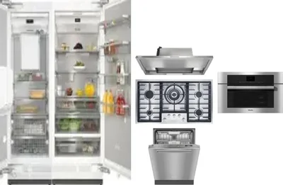 6 Piece Package Includes Refrigerator, Freezer, Cooktop, Wall Oven, Hood And Dishwasher