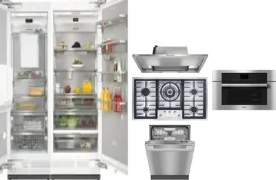 6 Piece Package Includes Refrigerator, Freezer, Cooktop, Wall Oven, Hood And Dishwasher