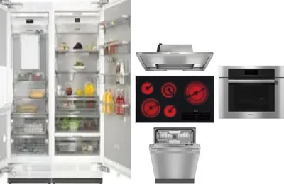 6 Piece Package Includes Refrigerator, Freezer, Cooktop, Wall Oven, Hood And Dishwasher