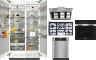 6 Piece Package Includes Refrigerator, Freezer, Cooktop, Wall Oven, Hood And Dishwasher