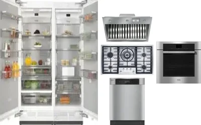 6 Piece Package Includes Refrigerator, Freezer, Cooktop, Wall Oven, Hood And Dishwasher