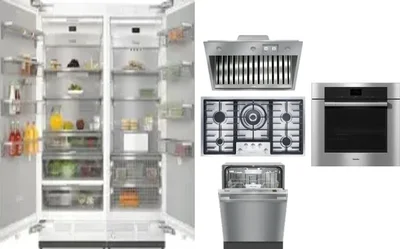 6 Piece Package Includes Refrigerator, Freezer, Cooktop, Wall Oven, Hood And Dishwasher