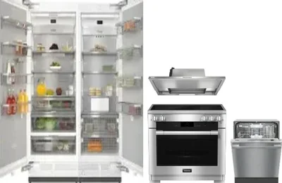 5 Piece Package Includes Refrigerator, Freezer, Range, Hood And Dishwasher