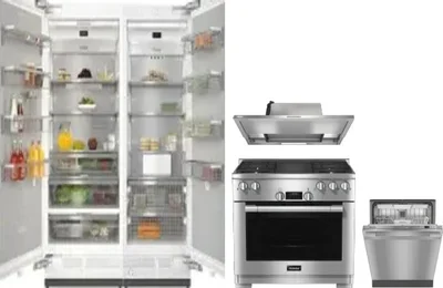 5 Piece Package Includes Refrigerator, Freezer, Range, Hood And Dishwasher
