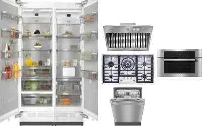 6 Piece Package Includes Refrigerator, Freezer, Cooktop, Wall Oven, Hood And Dishwasher