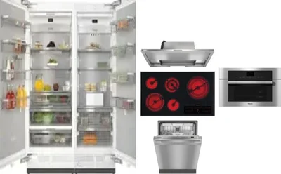 6 Piece Package Includes Refrigerator, Freezer, Cooktop, Wall Oven, Hood And Dishwasher