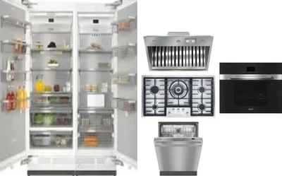 6 Piece Package Includes Refrigerator, Freezer, Cooktop, Wall Oven, Hood And Dishwasher