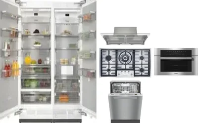 6 Piece Package Includes Refrigerator, Freezer, Cooktop, Wall Oven, Hood And Dishwasher
