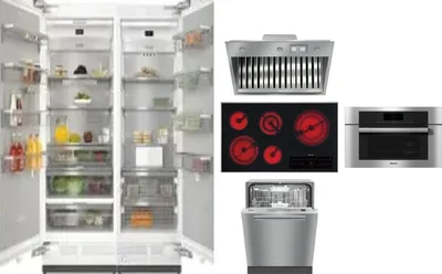 6 Piece Package Includes Refrigerator, Freezer, Cooktop, Wall Oven, Hood And Dishwasher