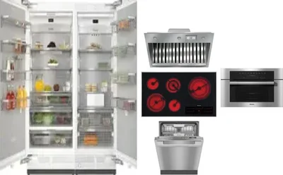 6 Piece Package Includes Refrigerator, Freezer, Cooktop, Wall Oven, Hood And Dishwasher