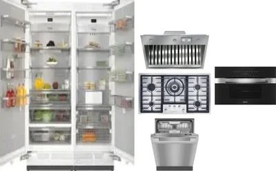 6 Piece Package Includes Refrigerator, Freezer, Cooktop, Wall Oven, Hood And Dishwasher
