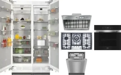 6 Piece Package Includes Refrigerator, Freezer, Cooktop, Wall Oven, Hood And Dishwasher