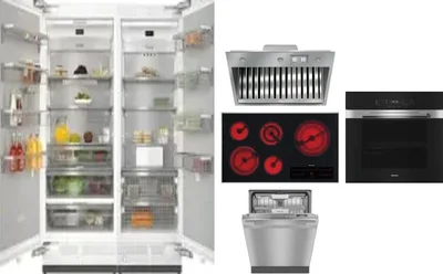6 Piece Package Includes Refrigerator, Freezer, Cooktop, Wall Oven, Hood And Dishwasher