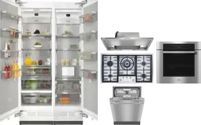 6 Piece Package Includes Refrigerator, Freezer, Cooktop, Wall Oven, Hood And Dishwasher