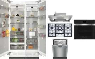 6 Piece Package Includes Refrigerator, Freezer, Cooktop, Wall Oven, Hood And Dishwasher