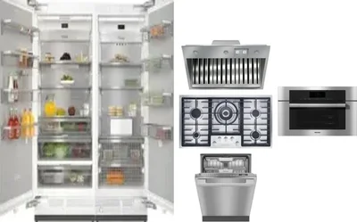 6 Piece Package Includes Refrigerator, Freezer, Cooktop, Wall Oven, Hood And Dishwasher