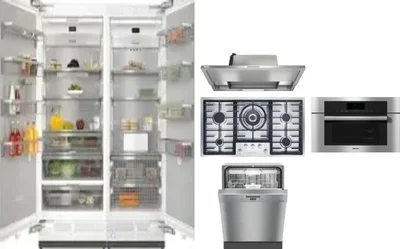 6 Piece Package Includes Refrigerator, Freezer, Cooktop, Wall Oven, Hood And Dishwasher