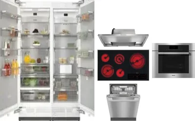 6 Piece Package Includes Refrigerator, Freezer, Cooktop, Wall Oven, Hood And Dishwasher