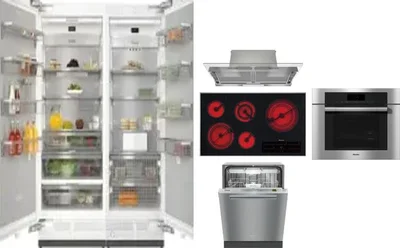 6 Piece Package Includes Refrigerator, Freezer, Cooktop, Wall Oven, Hood And Dishwasher