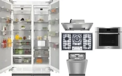 6 Piece Package Includes Refrigerator, Freezer, Cooktop, Wall Oven, Hood And Dishwasher