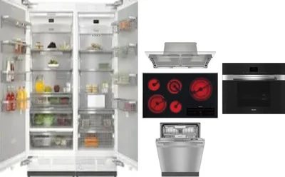 6 Piece Package Includes Refrigerator, Freezer, Cooktop, Wall Oven, Hood And Dishwasher