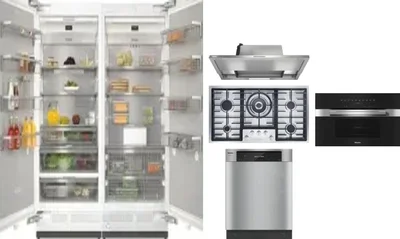 6 Piece Package Includes Refrigerator, Freezer, Cooktop, Wall Oven, Hood And Dishwasher