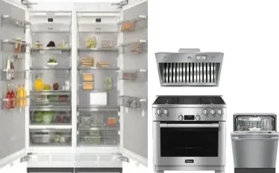 5 Piece Package Includes Refrigerator, Freezer, Range, Hood And Dishwasher