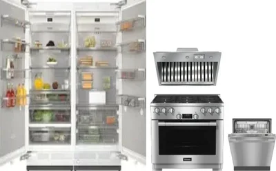 5 Piece Package Includes Refrigerator, Freezer, Range, Hood And Dishwasher